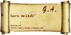Gern Anikó névjegykártya